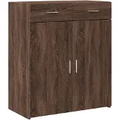 vidaXL Sideboard brun imitation chêne 80x42,5x93 cm Matériau dérivé du bois