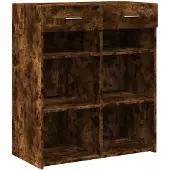 vidaXL Sideboard chêne fumé 80x42,5x93 cm bois composite