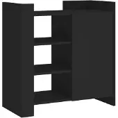 vidaXL Buffet noir 73,5x35x75 cm bois d'ingénierie