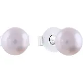 Lucardi Boucles d'oreilles argent / blanc perle