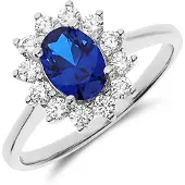 Lucardi Bague bleu / argent / transparent