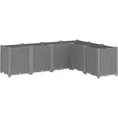 vidaXL Jardinière gris clair 160x120x53 cm polypropylène