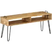 vidaXL Meuble TV en bois de manguier massif 110 x 35 x 45 cm