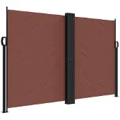 vidaXL Marquise latérale extensible brun 160x1200 cm
