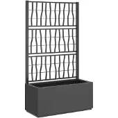 vidaXL Jardinière avec treillis gris foncé 80x36x140 cm PP