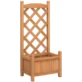 vidaXL Jardinière avec treillis marron bois massif de sapin