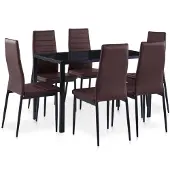vidaXL Ensemble de salle à manger 7 pièces brun