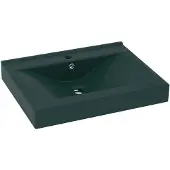 vidaXL WASHBAIN avec TAP -Trou 60x46 cm Céramique Mat Vert foncé