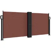 vidaXL Marquise latérale extensible brun 100x600 cm