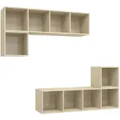 vidaXL Ensemble de 4 meubles TV en bois composite chêne Sonoma