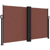 vidaXL Marquise latérale extensible brun 140x1200 cm