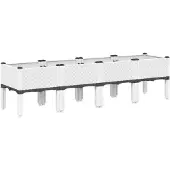 vidaXL Jardinière avec pieds blanc 160x40x42 cm PP