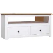 vidaXL Armoire d'angle TV Blanc 93 x 49 x 49 cm Pin massif de Panama