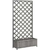 vidaXL Jardinière avec treillis gris bois massif de sapin