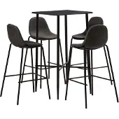 vidaXL Ensemble de bar 5 pièces tissu gris foncé