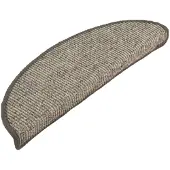 vidaXL Tapis d'escalier 15 pièces 56 x 17 x 3 cm Beige et gris Demi-rond