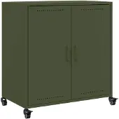 vidaXL Sideboard vert olive 68x39x72 cm acier
