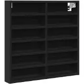 vidaXL Armoire à vitrine noir 60x8,5x58 cm bois d'ingénierie