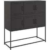 vidaXL Sideboard noir 100,5x39x107 cm acier