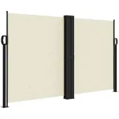 vidaXL Marquise latérale extensible Crème 140x1000 cm