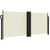 vidaXL Marquise latérale extensible Crème 100x1000 cm