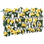 vidaXL Treillis avec lierre artificiel extensible jaune 180x20 cm