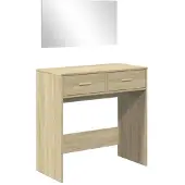 vidaXL Coiffeuse avec miroir Chêne Sonoma 80x39x80 cm