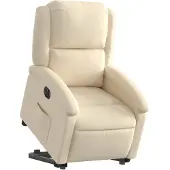 vidaXL Fauteuil relax avec releveur électrique Crème Tissu