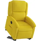 vidaXL Fauteuil relax releveur électrique jaune velours