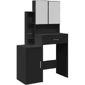 vidaXL Coiffeuse avec armoire noire 80x35x132 cm