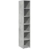 vidaXL Highboard gris béton 30x41x185 cm Bois composite