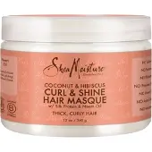 SheaMoisture Coconut & Hibiscus Curl & Shine masque traitement intense pour cheveux bouclés 326 g