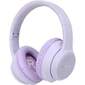 IMoshion Casque sans fil pour enfants LED Light - Limiteur de décibels - Avec câble AUX - Lavender Lilac