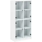 vidaXL Highboard avec portes blanc 68x37x142 cm Bois composite