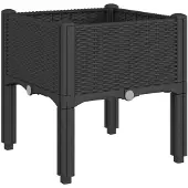 vidaXL Jardinière avec pieds noir 40x40x42 cm PP