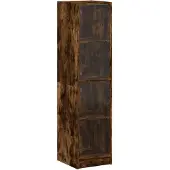 vidaXL Highboard avec portes vitrées chêne fumé 35x37x142 cm