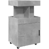 vidaXL Chariot de bar gris béton 50x41x89 cm Bois composite