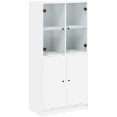 vidaXL Highboard avec portes blanc 68x37x142 cm Bois composite