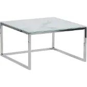 Beliani Lot de 2 tables basses effet marbre Blanc et argent Brea Lumarko