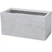 Beliani Jardinière Blanche 60 X 29 X 30 Cm Myra
