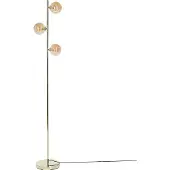 Beliani Lampadaire Or Acier Verre 3 abat-jours ronds fumés Design moderne glamour Luminaire de salon