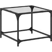 vidaXL Table basse avec plateau en verre Transparent 50x50x40 cm Acier