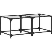 vidaXL Tables basses avec plateau en verre 2 pcs. Transparent 50x50x40 cm Acier