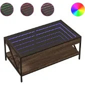 vidaXL Table basse avec Infinity-LED brun imitation chêne 90x50x38 cm