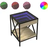 vidaXL Table basse avec Infinity-LED Chêne Sonoma 40x40x49 cm