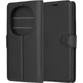 Techsuit cuir Folio Book Wallet étui à rabat pour HONOR Magic6 Pro - Noir