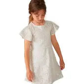 Boboli Tulle Short Sleeve Dress Blanc,Rose 10 Years Fille