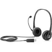 HP T1A67AA (Filaire, USB-A, Skype), Casque micro de bureau, Noir
