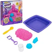 Spin Master Kinetic Sand - Jeu de château de sable chatoyant rose, 453gr.