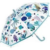 Djeco Filles, Parapluie, Parapluie Mer 55x68cm, Transparent, Bleu